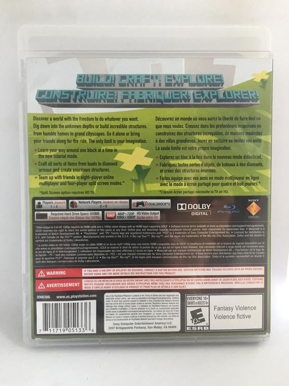 PS3 MINECRAFT (BOX ONLY) (usagé)
