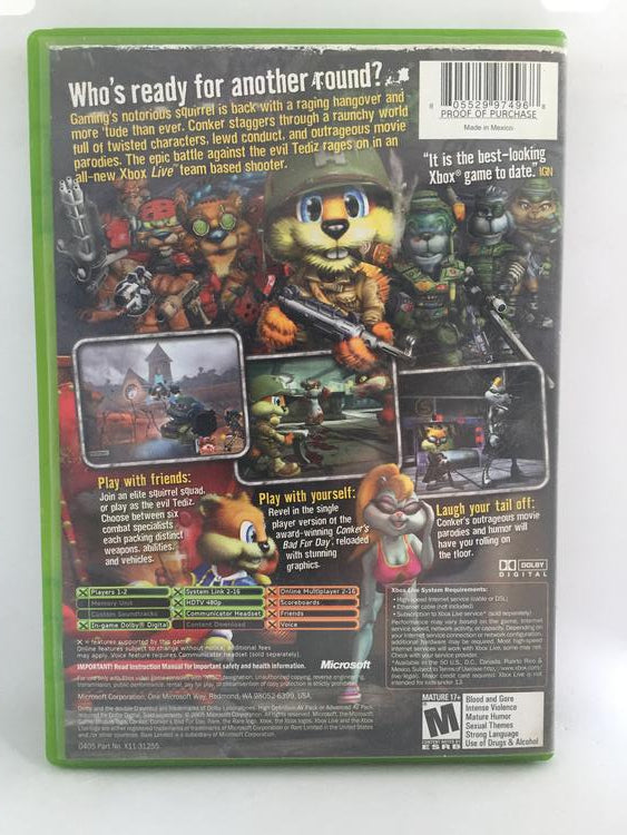 XBOX CONKER LIVE & RELOADED (BOX ONLY)