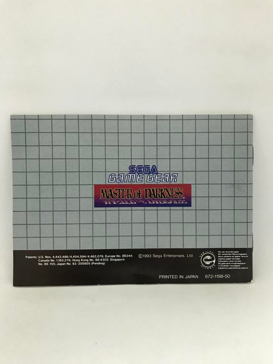 SGG VAMPIRE MASTER OF DARKNESS INSTRUCTION BOOKLET ENGLISH