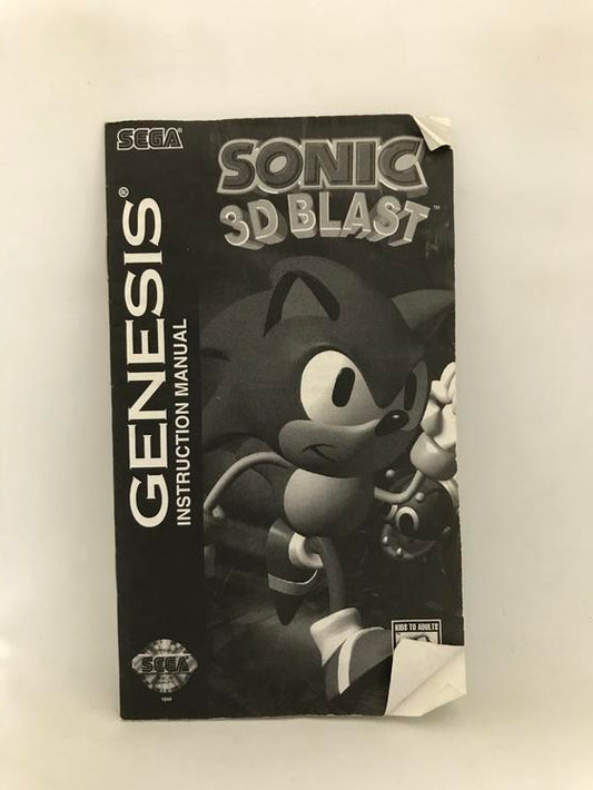 GEN SONIC 3D BLAST INSTRUCTION BOOKLET ENGLISH (usagé)