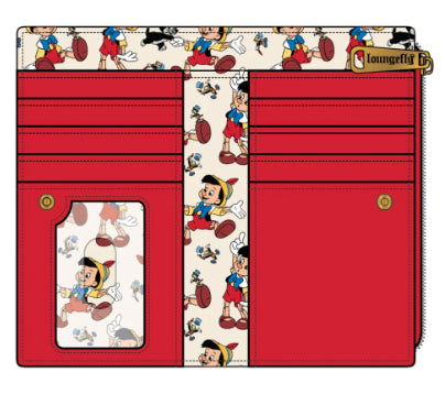 LOUNGEFLY DISNEY PINOCCHIO PEEKING FLAP WALLET