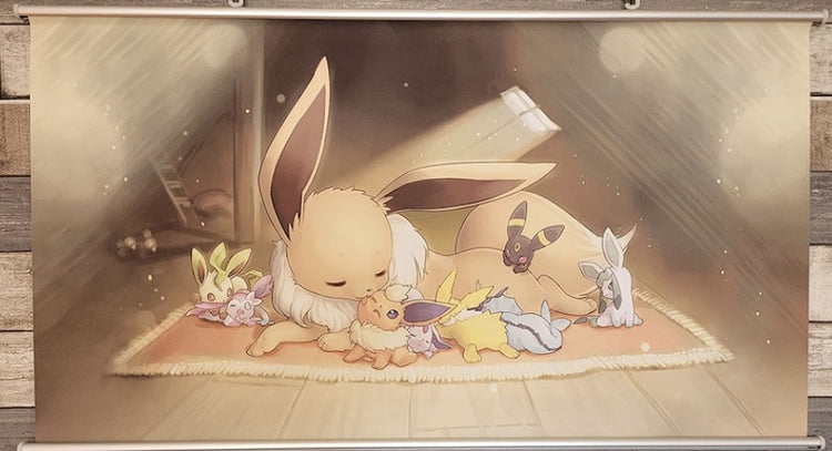 POKEMON: EEVEE ET SES PETITS (TOILE MURALE) (usagé)