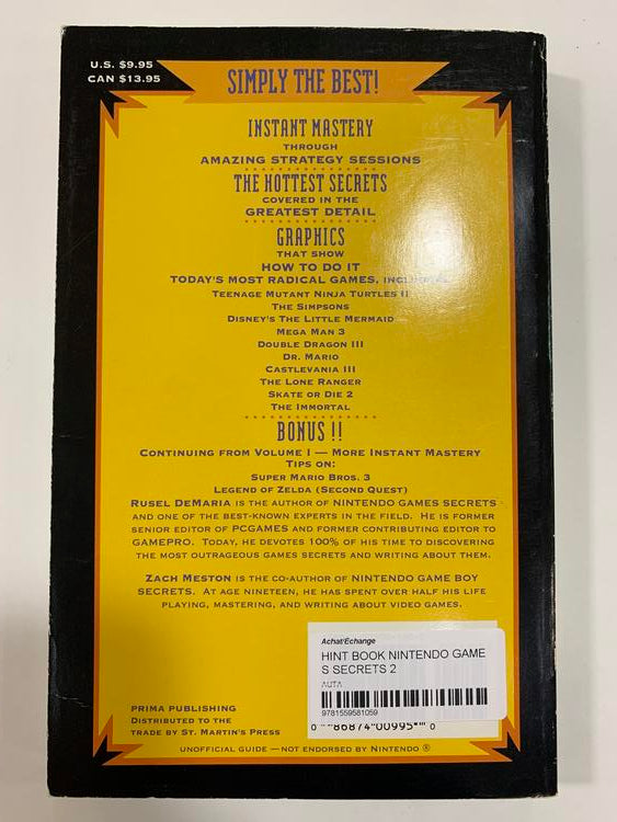 HINT BOOK NINTENDO GAMES SECRETS 2 (usagé)