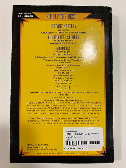 HINT BOOK NINTENDO GAMES SECRETS 2 (usagé)