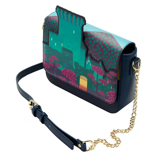 LOUNGEFLY DISNEY BRAVE PRINCESS CASTLE CROSSBODY BAG