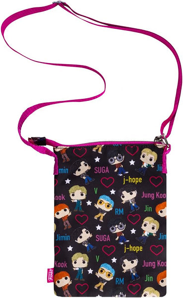 FUNKO POP BTS BAND WITH HEARTS PASSPORT CROSSBODY BAG