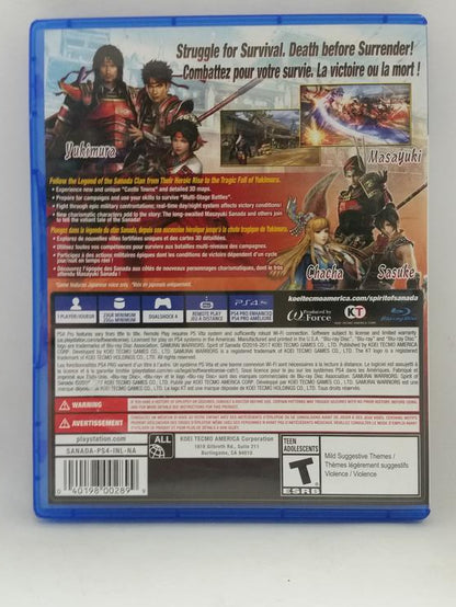 SAMURAI WARRIORS SPIRIT OF SANADA (usagé)