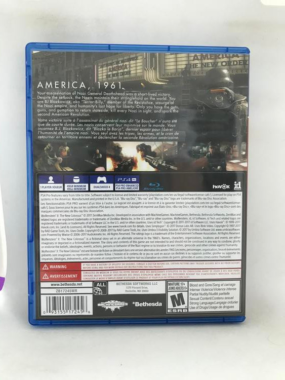 WOLFENSTEIN II THE NEW COLOSSUS (usagé)