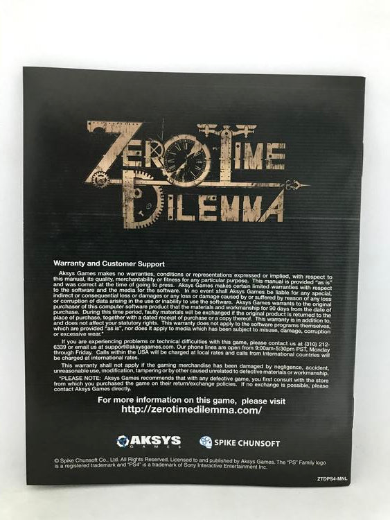 ZERO TIME DILEMMA (usagé)