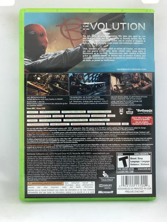 BRINK (COMPLETE IN BOX) (usagé)