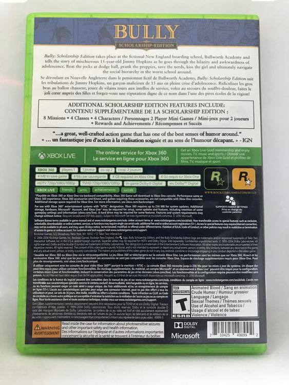 BULLY SCHOLARSHIP EDITION PLATINUM HITS (WITH BOX) (usagé)