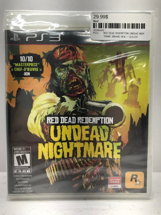 RED DEAD REDEMPTION UNDEAD NIGHTMARE (BRAND NEW / SEALED) (usagé)