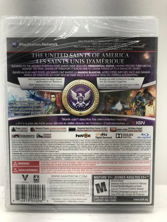 SAINTS ROW IV COMMANDER IN CHIEF EDITION (WITH BOX) (usagé)