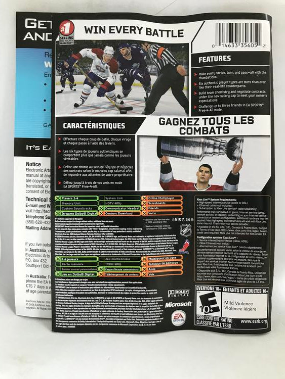 NHL 07 (COMPLETE IN BOX) (usagé)