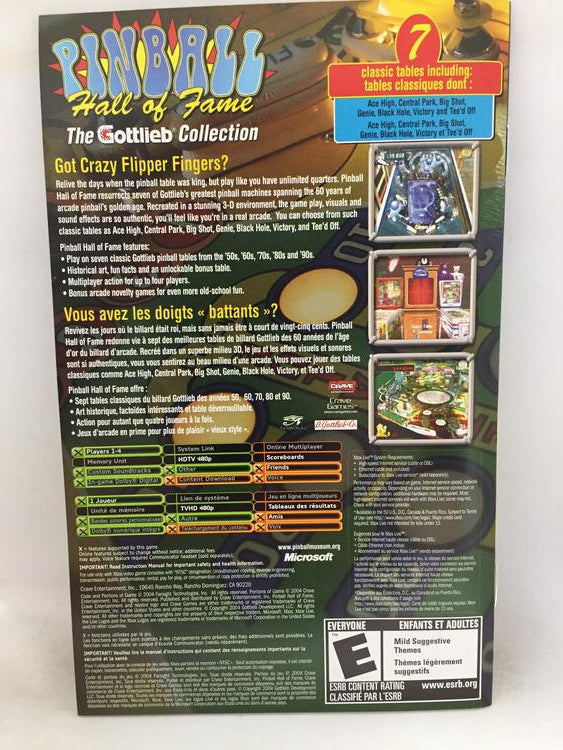 PINBALL HALL OF FAME THE GOTTLIEB COLLECTION (COMLPLETE IN BOX) (usagé)