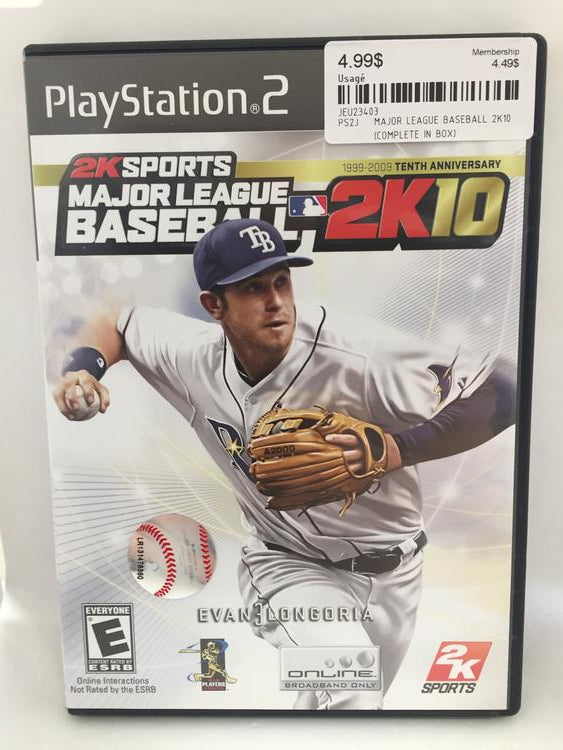 MAJOR LEAGUE BASEBALL 2K10 (COMPLETE IN BOX)