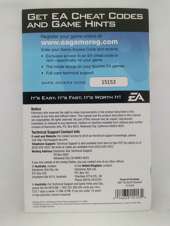 MVP NCAA BASEBALL 2006 (COMPLETE IN BOX) (usagé)