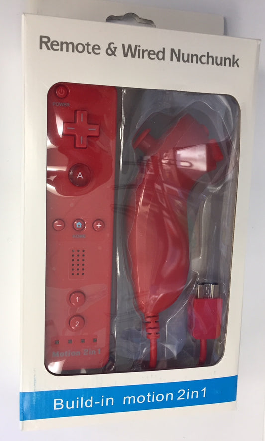CONTROLLER REMOTE & NUNCHUK RED BUNDLE JOBBER (Wii) (usagé)