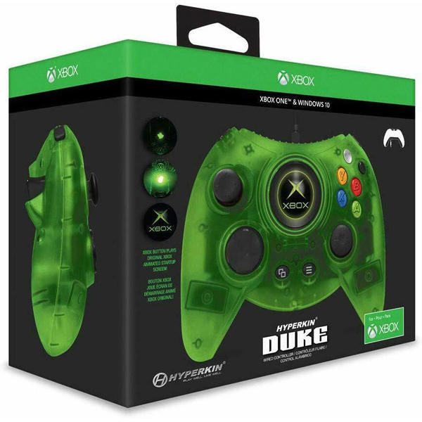 DUKE CONTROLLER GREEN WIRED HYPERKIN (XBOX ONE / PC) (usagé)