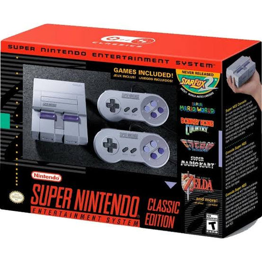 SUPER NINTENDO CLASSIC EDITION W/ 2 CONTROLLERS (COMPLETE IN BOX) (usagé)
