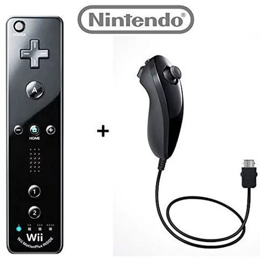 CONTROLLER REMOTE MOTION PLUS & NUNCHUK BLACK BUNDLE NINTENDO (Wii) (usagé)