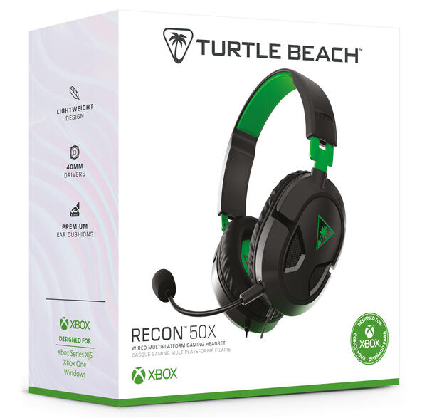 HEADSET TURTLE BEACH EAR FORCE RECON 50X BLACK & GREEN (PS5 / PS4 / XBOX SERIES / XBOX ONE / SWITCH / SWITCH 2 / PC) (usagé)
