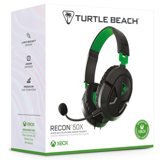 HEADSET TURTLE BEACH EAR FORCE RECON 50X BLACK & GREEN (PS5 / PS4 / XBOX SERIES / XBOX ONE / SWITCH / SWITCH 2 / PC) (usagé)