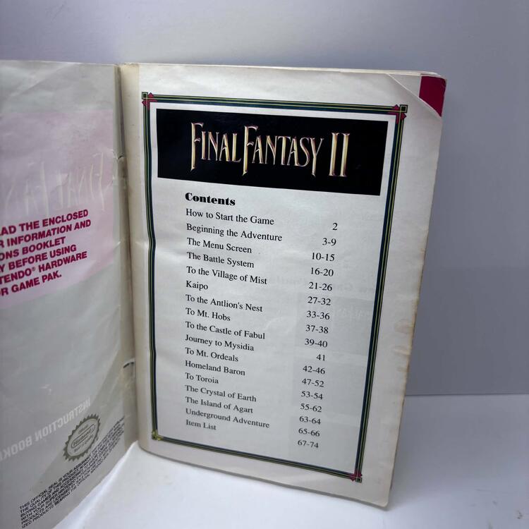 FINAL FANTASY II (COMPLETE IN BOX W/ MAP) (usagé)