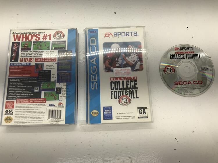 SEGA CD BILL WALSH COLLEGE FOOTBALL (COMPLETE IN BOX)