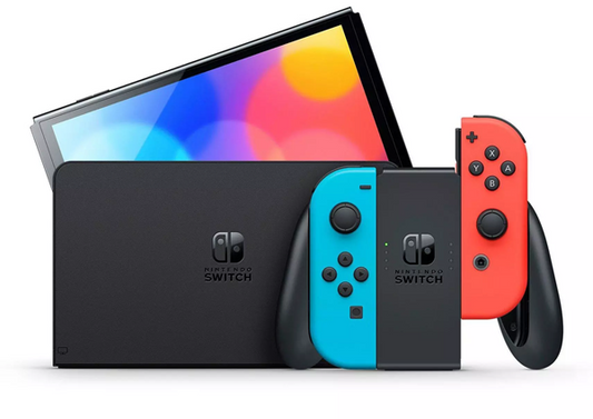 NINTENDO SWITCH MODEL 2 RED AND BLUE (WITH BOX) (usagé)