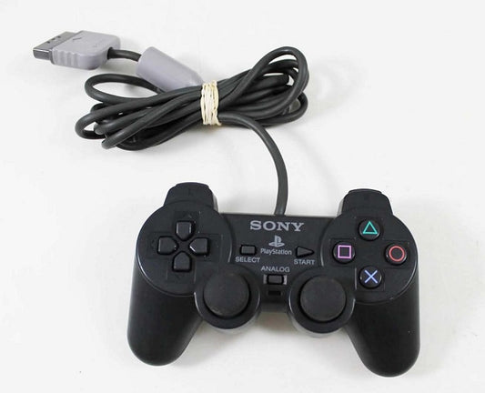 CONTROLLER BLACK SONY WITH JOYSTICK (PS1) (usagé)