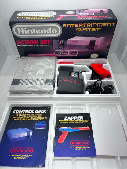 NINTENDO ENTERTAINMENT SYSTEM ACTION SET (COMPLETE IN BOX) (used)