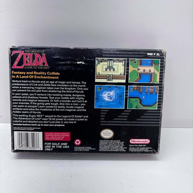 THE LEGEND OF ZELDA A LINK TO THE PAST (COMPLETE IN BOX W/ MAP)