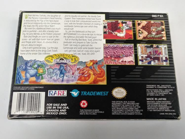 BATTLETOADS IN BATTLEMANIACS (WITH BOX) (usagé)