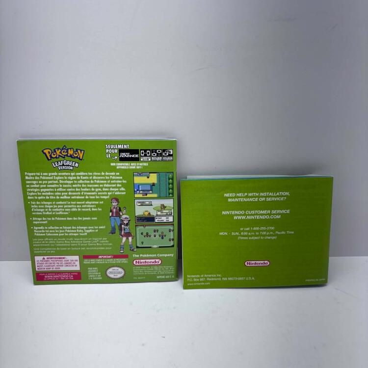 POKEMON LEAFGREEN VERSION / NO ADAPTER (COMPLETE IN BOX)