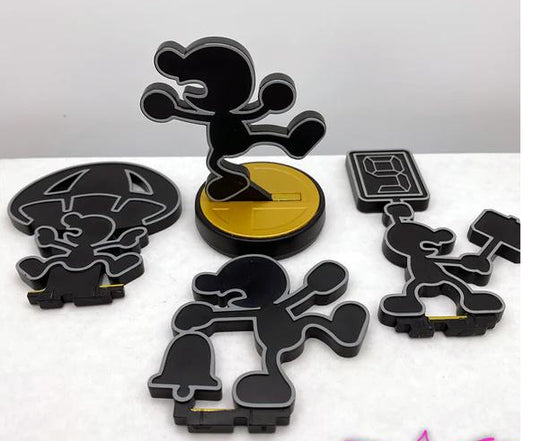 AMIIBO MR. GAME & WATCH 4 DIFFERENT POSES (SUPER SMASH SERIES) (usagé)