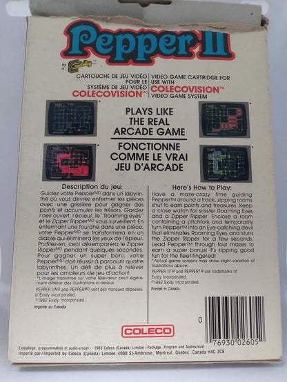 COLECOVISION PEPPER II (COMPLETE IN BOX) (usagé)