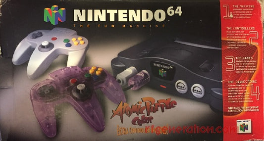 NINTENDO 64 ATOMIC PURPLE BUNDLE (COMPLETE IN BOX) (used)