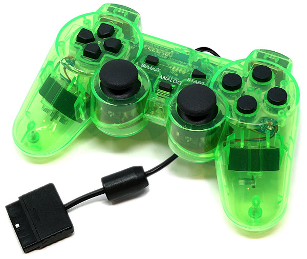 WIRED CONTROLLER GREEN CLEAR JOBBER (PS2) (usagé)