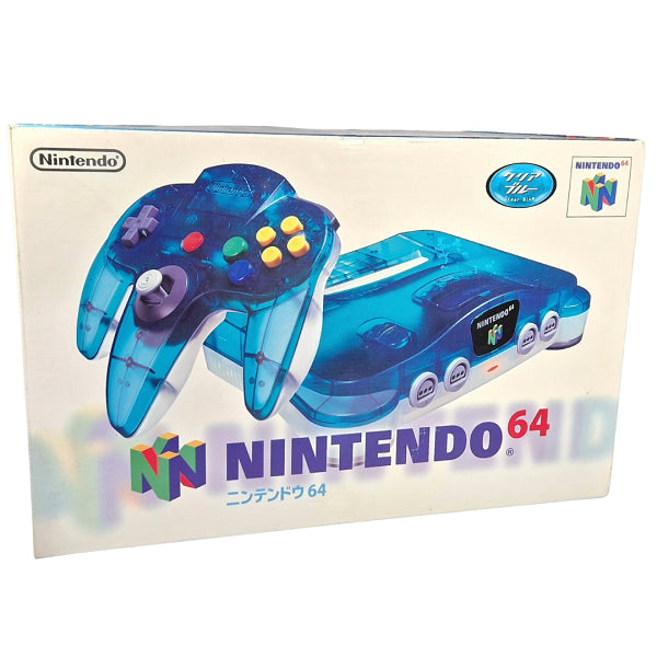 NINTENDO 64 FUNTASTIC ICE BLUE JAP EDITION / REGION FREE TRAY (COMPLETE IN BOX) (usagé)