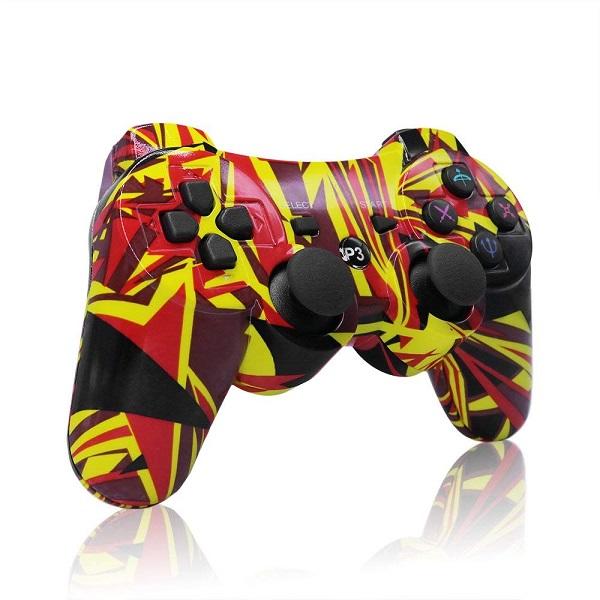 CONTROLLER WIRELESS YELLOW & RED ABSTRACT JOBBER (PS3) (usagé)