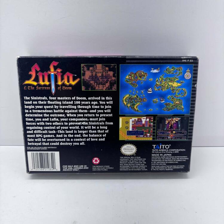 LUFIA & THE FORTRESS OF DOOM (COMPLETE IN BOX W/ MAP)