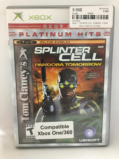 TOM CLANCY'S SPLINTER CELL PANDORA TOMORROW BEST OF PLATINUM HITS (COMPLETE IN BOX) (usagé)