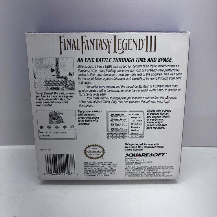 FINAL FANTASY LEGEND III (COMPLETE IN BOX W/ MAP) (usagé)