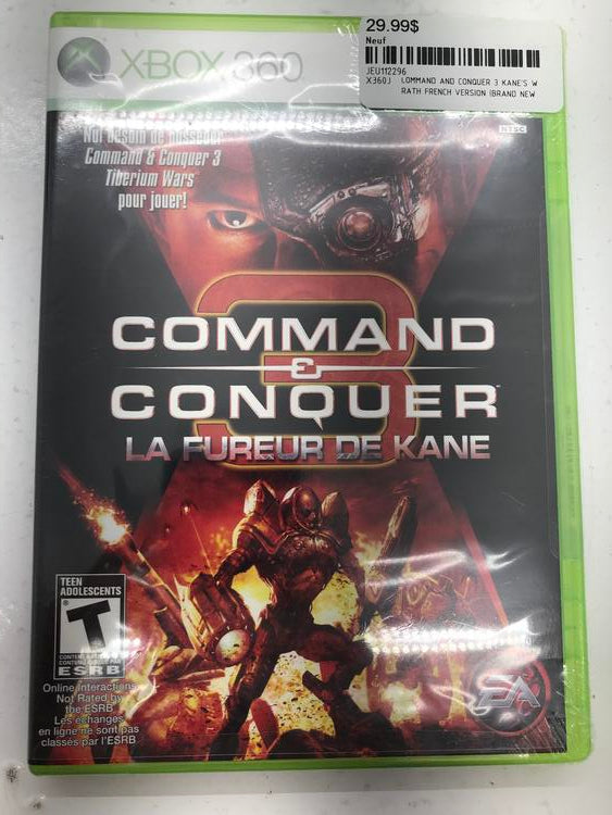 COMMAND AND CONQUER 3 KANE'S WRATH FRENCH VERSION (BRAND NEW SEALED)