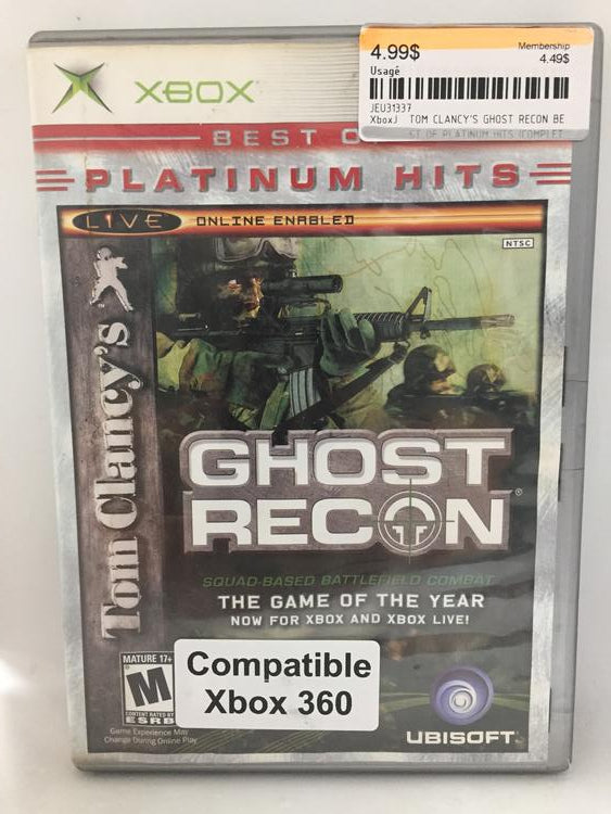 TOM CLANCY'S GHOST RECON BEST OF PLATINUM HITS (COMPLETE IN BOX) (usagé)