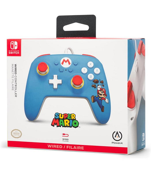 CONTROLLER WIRED MARIO BLUE POWERA (SWITCH) (usagé)