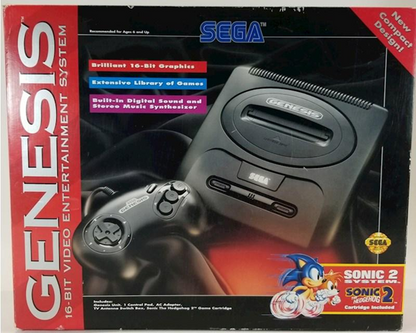 SEGA GENESIS MODEL 2 SONIC THER HEDGEHOG 2 BUNDLE (WITH BOX)