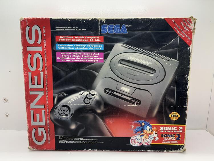 SEGA GENESIS MODEL 2 SONIC THER HEDGEHOG 2 BUNDLE (WITH BOX) (usagé)