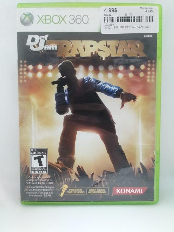 DEF JAM RAPSTAR GAME ONLY (COMPLETE IN BOX) (usagé)